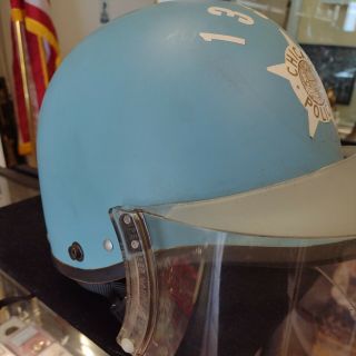 Vintage 1960 - 1970 ' s Chicago Police Riot/Motorcycle Helmet w/Faceshield - Retired 3