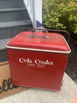 Vintage Cola Cooler Fiberglass Insulated Rochelle Ny