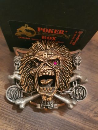 Iron Maiden Alchemy Poker Rox Metal Belt Buckle Eddie Vintage Only 500 Made
