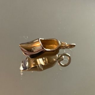 Vintage 18ct Gold Clog Charm With Open Jump Ring