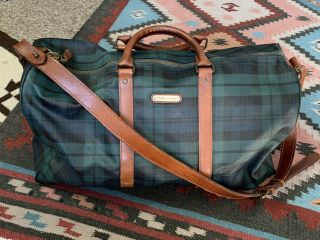 Vtg.  Ralph Lauren Polo Tartan Green Plaid Blackwatch Mens Duffle Travel Bag :xl