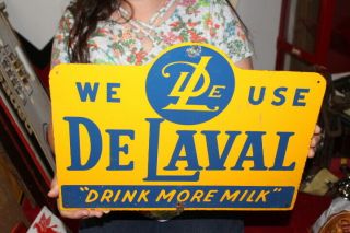 Vintage 1950s De Laval Milker Cream Separator Dairy Milk Cow Farm 16 " Metal Sign
