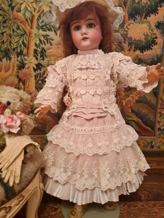 Vintage French Victorian Dress 16.  5 " For Antique Bisque German Doll 24 - 28 "