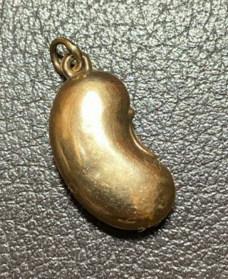 Vintage 9ct Gold Kidney Bean Charm For Bracelet