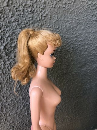 Vintage Ponytail Barbie Paint No Green Orig Top Knot