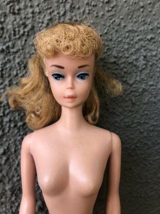 Vintage Ponytail Barbie Paint No Green Orig Top Knot 3