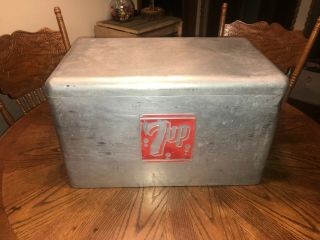 Vintage 7up Cooler Aluminum Ice Chest Handles,  Plug And Locks