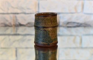RARE Vintage Denis Vibert Maine Case Pine Tree Kiln Studio Pottery Signed Vase 2