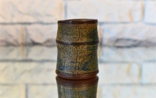 RARE Vintage Denis Vibert Maine Case Pine Tree Kiln Studio Pottery Signed Vase 3