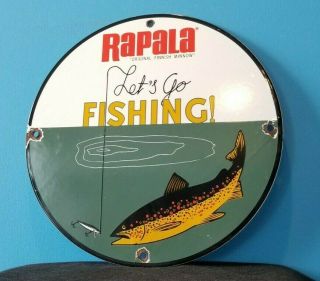 Vintage Rapala Fishing Lures Porcelain Saltwater Reels Boat Sales Tackle Sign