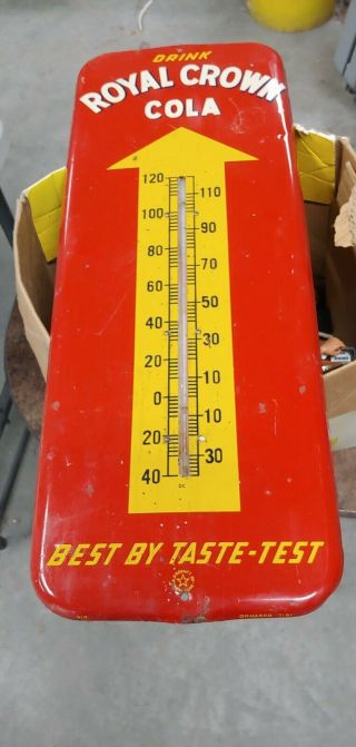 Vintage Donasco 1951 Drink Royal Crown Cola Thermometer /metal Sign 26 "