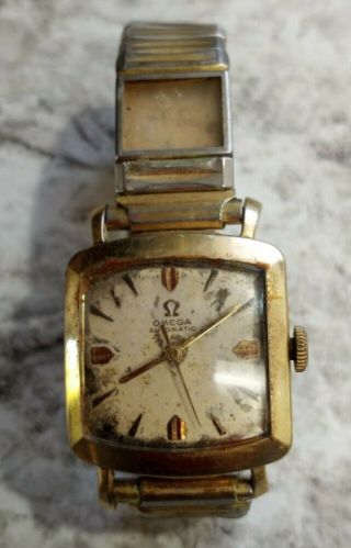 Vintage Omega Automatic 17 Jewel Watch 14k Gold Filled Omega Case Unadjusted
