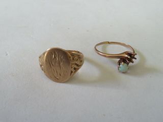 Antique Broken Gold Rings For Repair Or Scrap