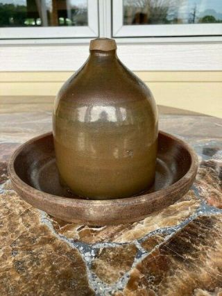 Antique Stoneware Chicken Waterer Feeder Poultry Fountain Crock Large