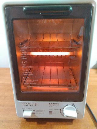 Vtg Sanyo Toastie Sk 2f Electric Toaster Oven Compact Dual Rack 1 Pan