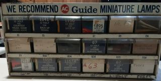 Vintage AC Delco Guide Miniature Lamps Store Display Cabinet 18 Drawer 2
