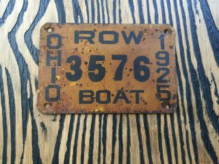 Vintage 1925 Ohio Row Boat License Plate 3576