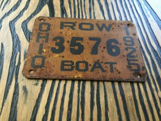 Vintage 1925 Ohio Row Boat License Plate 3576 2