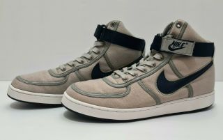 Vintage Nike Vandal Canvas High Top Grey Navy Sneaker Shoe 10.  5 306323 041 2003