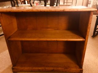 Small Antique Arts & Crafts Mission Style Oak Bookcase 2 Shelf Wood Display Case