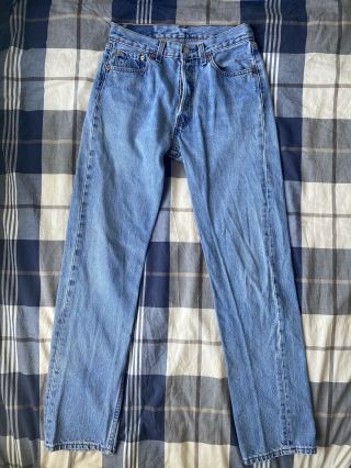 Vintage 80s Usa Made Women’s 501 Levi Button Fly Boyfriend Jeans Size 29 X 32