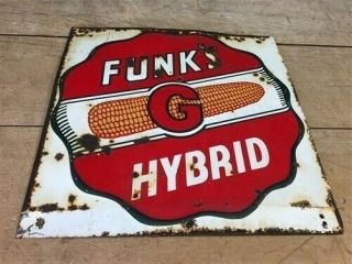 Funks G Hybrid Vintage Metal Advertising Sign,  Seed Corn Farm Rustic Sign B, 3
