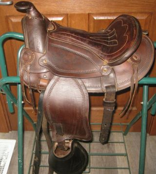 Vintage Simco Pony Saddle 11 Inch Seat Tapaderos Stirrups