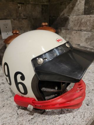 Vintage Bell Rt Racing Helmet White Usa 7 1/8 Size