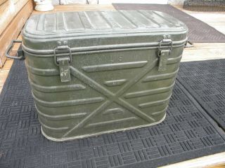 1974 Vtg Us Military Wyott Food Cooler 3 Metal Storage Containers Complete