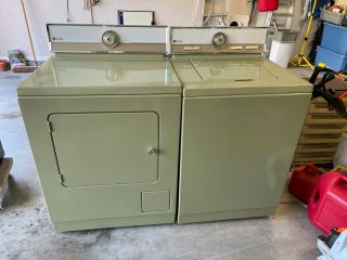 Vintage Maytag Washer & Dryer Set 1960s Or 1970s Avocado Green Fine