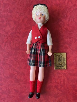 Vintage Disneyland Tour Guide Doll Blond Blonde Souvenir Hang Tag 1960s
