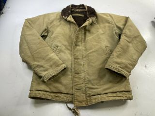 Vintage Wwii Usn Us Navy Military N - 1 Deck Jacket 40s Coat Usaf Alpaca