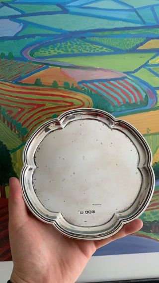 187gm Antique Solid Silver Sterling Salver Tray Plate Sheffield 1931 Rare Shape