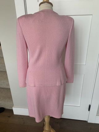 St.  John By Marie Gray Evening Pink Suit Jacket Skirt Vintage 90s Size 6 2