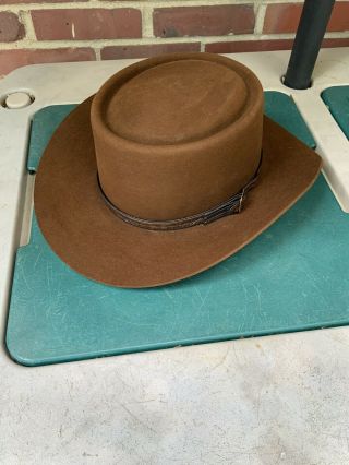 Vintage John B Stetson Dark Brown 4x Beaver Cowboy Hat Size 7 1/4