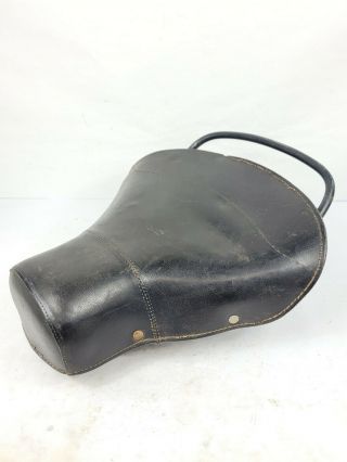 Vintage A.  Rejna Vespa Scooter Seat Saddle,  Leather Cover Made Italy