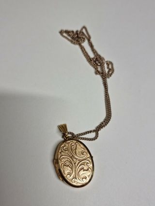 Vintage 9ct Gold Locket And Chain 375