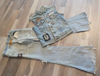 Vintage Vtg Levis Big E Denim Jacket Small 60s 70s Usa Light Wash Cotton Patch