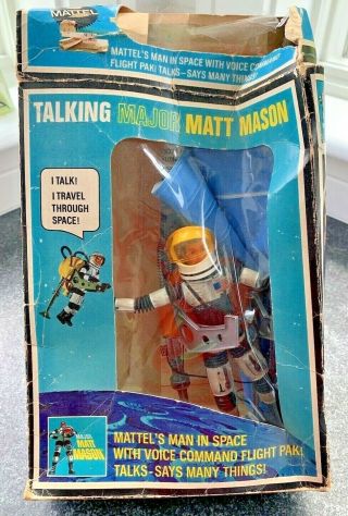 1966 Vintage Mattel Spaceman Talking Major Matt Mason Action Figure W/box Voice
