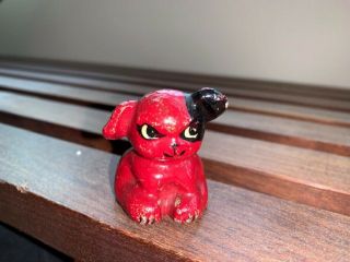 Antique Kearney Pup Paper Weight Cast Iron Red Vintage Dog Cast Iron