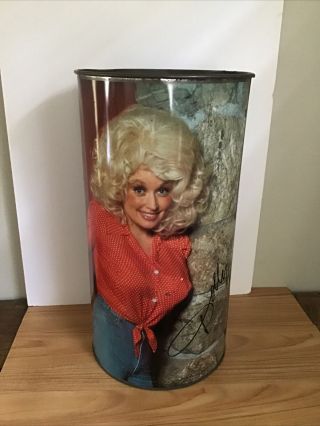 Vintage 1978 Dolly Parton Metal Trash Can P&k Co