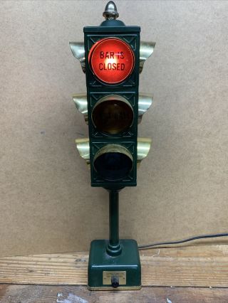 Vintage 1960s B&b Bar Lamp Stop Light Traffic Signal Open Closed Last Call