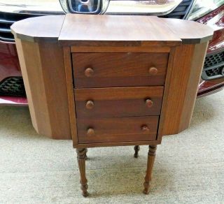 Reserved Antique Mahogany Martha Washington Sewing Table Stand 28.  5x28x14
