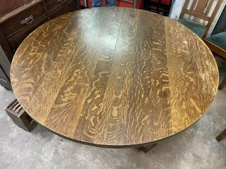Mission Oak Antique Dining Table And Chairs By Chittenden And Eastman