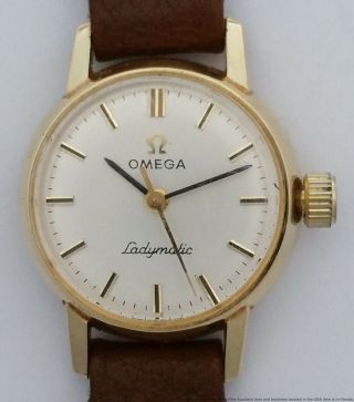 Vintage Omega Ladymatic Automatic Ladies 14k Gold Filled Wrist Watch