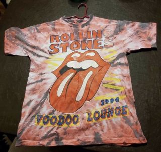 Vintage 1994 The Rolling Stones Voodoo Lounge Tour Tie Dye Concert T - Shirt Large
