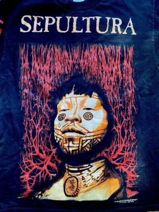 Sepultura Roots 1996 Vintage Official Blue Grape Lonsleeve Shirt Large