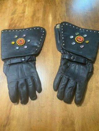 Vintage Harley Davidson Finger Gauntlet Studded Gloves