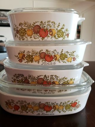 Corning Ware Pyrex Vintage Spice Of Life Set (with Stamp)
