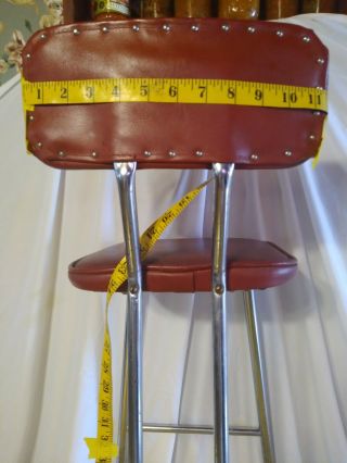 Vintage Red Vinyl bar stool / tall chair with chrome Daystrom retro,  mid - century 3